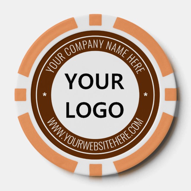 Jetons de poker Texte de logo d'entreprise personn (Recto)