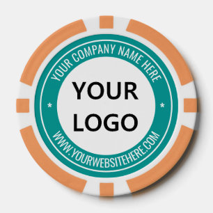 Jetons De Poker Texte de logo d'entreprise personnalisé Votre entr