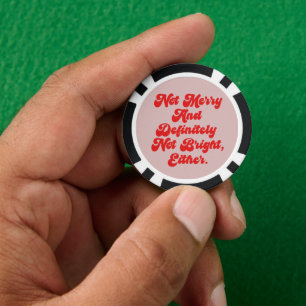 Jetons De Poker Texte drôle anti-Noël Pas joyeux et lumineux