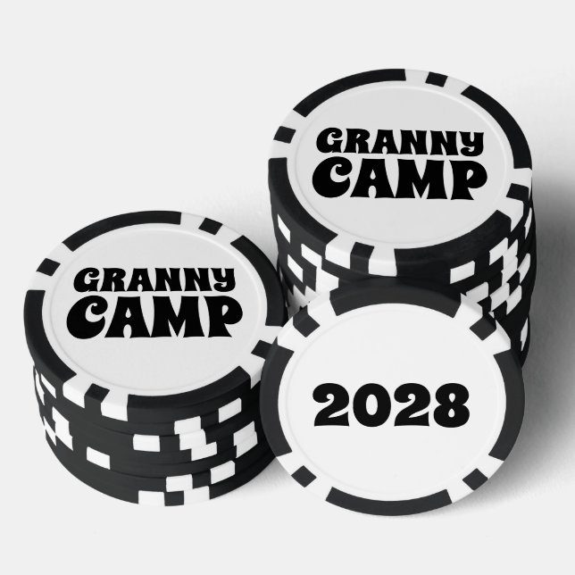Jetons De Poker Texte du camp de Granny (Empiler)