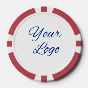 Jetons De Poker texte simple minimal ajoutez votre logo/dessin ici