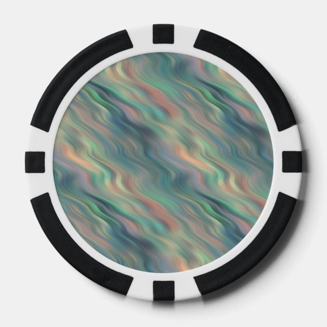 Jetons De Poker Texture bleue Iris Wavy (Recto)