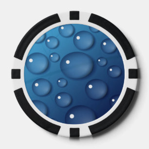 Jetons De Poker Texture de goutte d'eau bleue