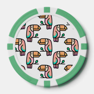 Jetons De Poker toucan oiseau de la jungle pastel arc-en-ciel moti