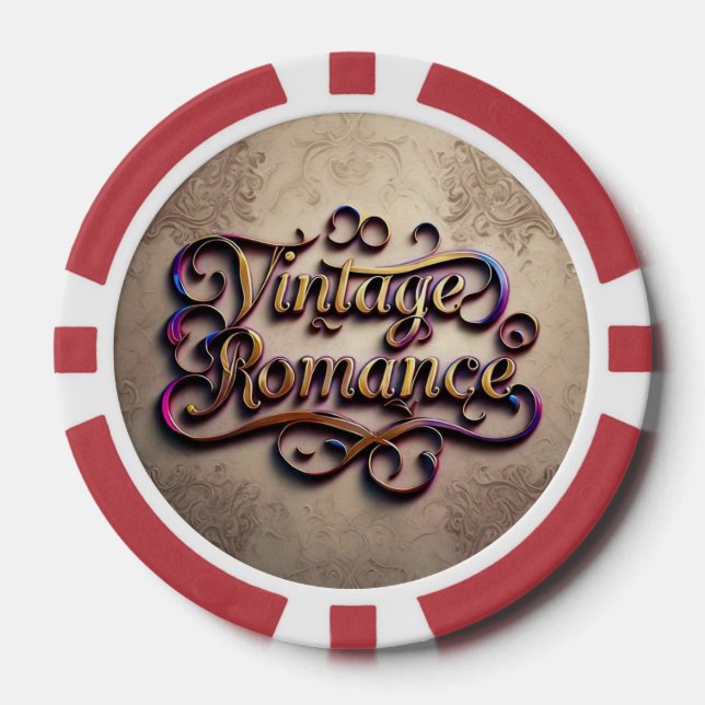 Jetons De Poker "Touche douce de l'amour Vintage" (Recto)