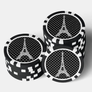 Jetons De Poker Tour Eiffel Bling Argent