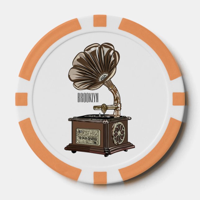 Jetons De Poker Tourne-disque dessin animé (Recto)