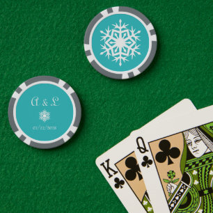 Jetons De Poker Tourneiges d'hiver en Turquoise