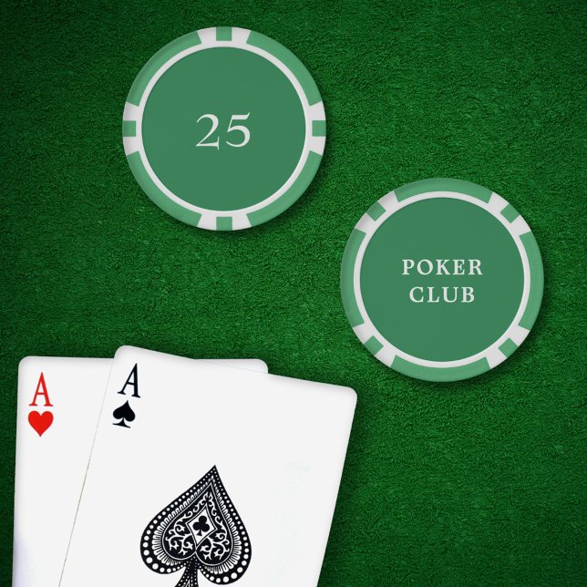 Jetons De Poker Tournoi personnalisé Valeur du jeu 25 Vert (Poker Chips Green Value 25 )