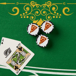 Jetons De Poker Tranche de pizza pepperoni classique de SlipperyJo