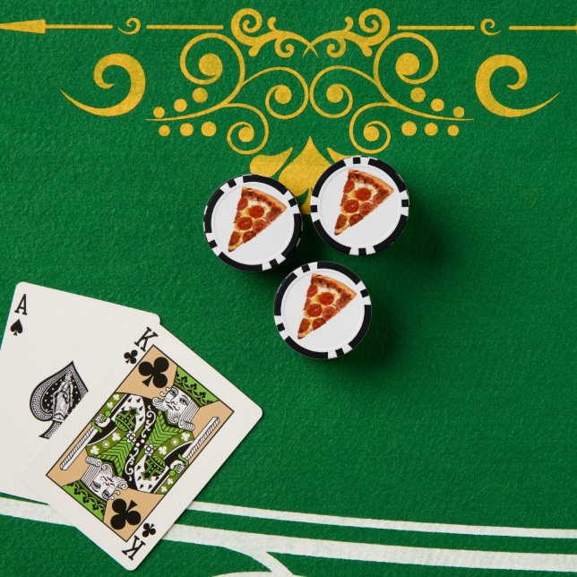 Jetons De Poker Tranche de pizza pepperoni classique de SlipperyJo (Table de poker (pile))