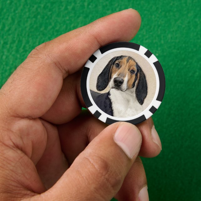 Jetons De Poker Treeing Walker Coonhound Peinture - Art original (main)