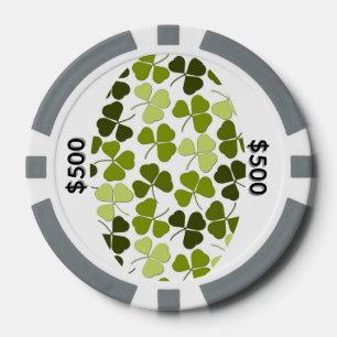 Jetons De Poker Trèfle vert dans une variété de nuances