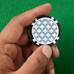 Jetons De Poker Trellis bleu blanc et bébé, treillis, Quatrefoil