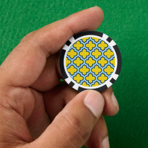 Jetons De Poker Trellis jaune et bleu bébé, treillis, Quatrefoil