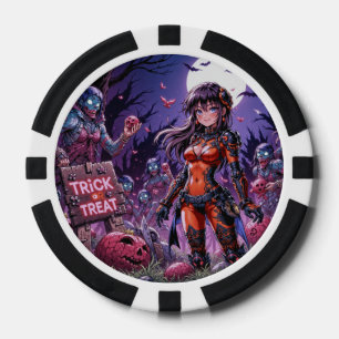 Jetons De Poker Trick ou traiter Halloween Zombies distribuer le c