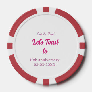 Jetons De Poker Trinquons à l'anniversaire de mariage 10ème nom ro