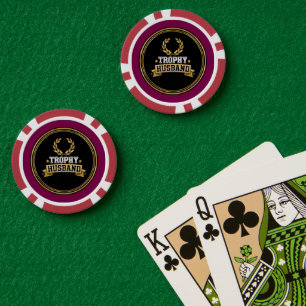 Jetons De Poker Trophée du Mari Drôle Sceau d'Or Humoristique