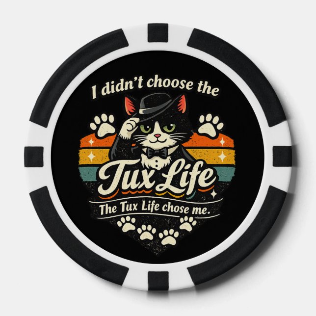 Jetons De Poker Tux Life m'a choisi Drôle de Chat (Recto)