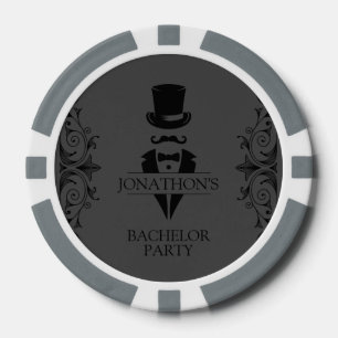 Jetons De Poker Tuxedo Enterrement de Vie de Garçon Gris