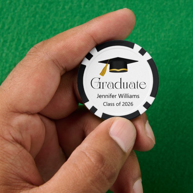 Jetons De Poker typographie tendance diplômé promotion 2026  (main)