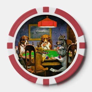 Jetons De Poker Un ami dans le besoin, chiens jouant au poker,