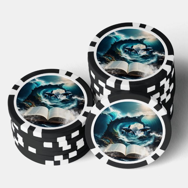 Jetons De Poker Un bain à vapeur Orca dans la vague. (Empiler)