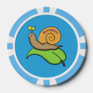 Jetons De Poker Un mignon escargot heureux sur une illustration d'