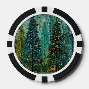 Jetons De Poker Un Noël en forêt enchantée de conte de fées