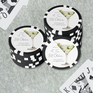 Jetons De Poker Un peu plus âgé, un Martini d'anniversaire