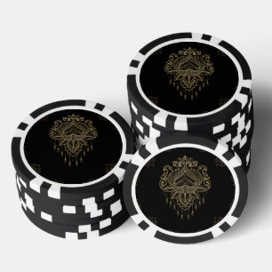 Jetons De Poker Une merveilleuse fleur de lotus doré au figuier.
