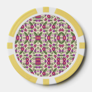 Jetons De Poker Une plaque décorative ronde avec une fleur détaill