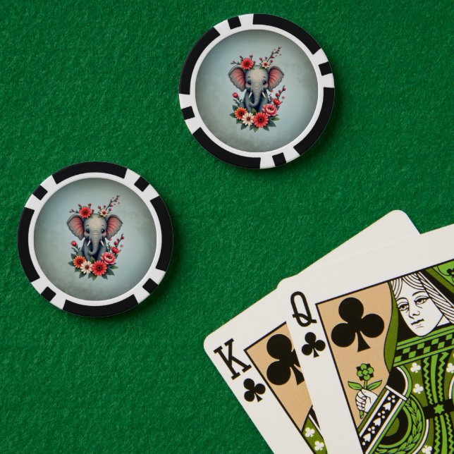 Jetons De Poker Une touche d'été : Le bébé éléphant (Table de poker (double))