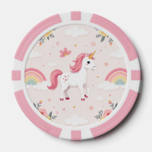 Jetons De Poker Unicornes Dreamy, Arcs-en-ciel, Fleurs, Lucky