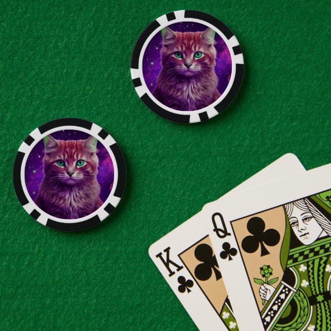 Jetons De Poker Unique Feline Design Game (Table de poker (double))