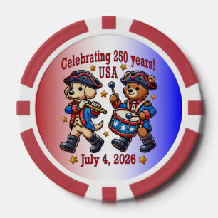 Jetons De Poker USA 250th Anniversary Souvenir - Patriotique