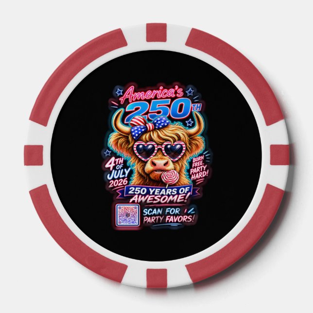 Jetons De Poker Vache à sucette America 250 (Recto)