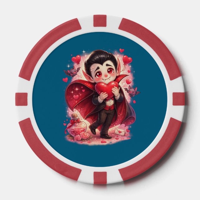 Jetons De Poker Valentin Dracula drôle  (Recto)