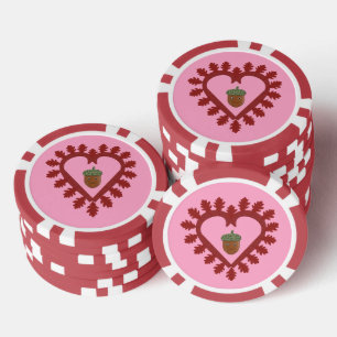 Jetons De Poker Valentines Day Love Heart Acorn