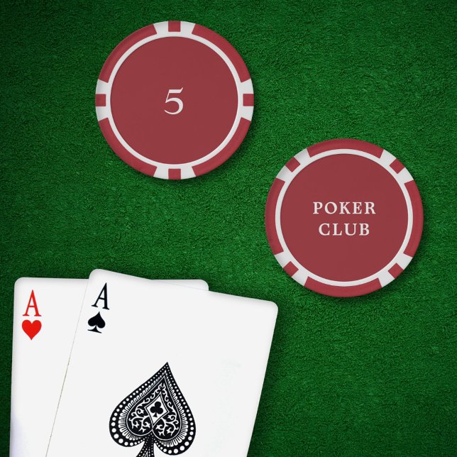 Jetons De Poker Valeur de jeu du tournoi personnalisé 5 rouge (Poker Chips Red Value 5 )