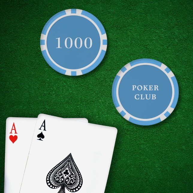 Jetons De Poker Valeur du jeu de tournoi personnalisé 1000 bleu cl (Poker Chips Light Blue Value 1000 )