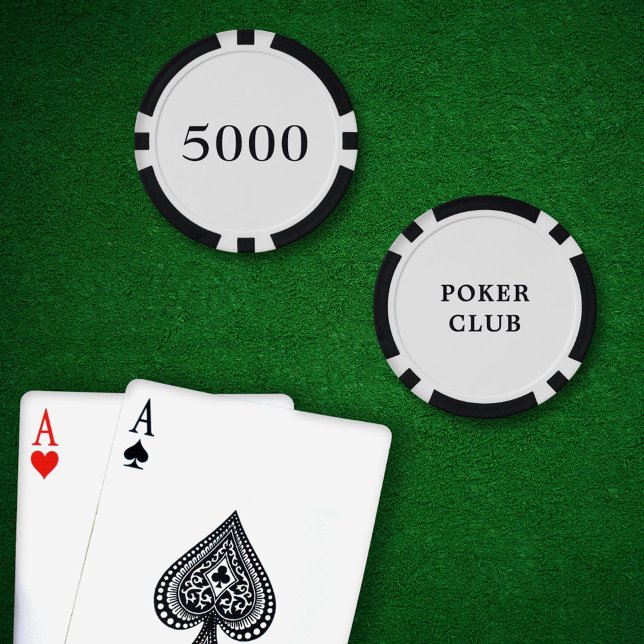Jetons De Poker Valeur du jeu de tournoi personnalisé 5000 blanc (Poker Chips White Value 5000 )