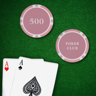 Jetons De Poker Valeur du jeu de tournoi personnalisé 500 rose