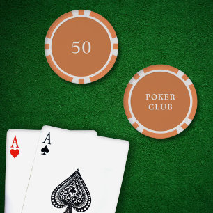 Jetons De Poker Valeur du jeu de tournoi personnalisé 50 orange