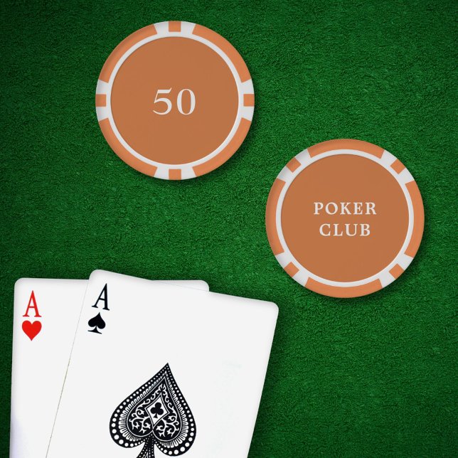Jetons De Poker Valeur du jeu de tournoi personnalisé 50 orange (Poker Chips Orange Value 50 )