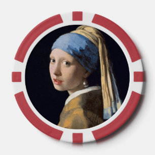 Jetons De Poker Vermeer Fille au Perle Fine Art
