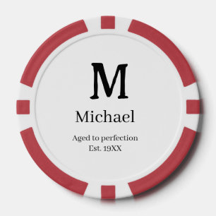 Jetons De Poker Vieilli à la perfection établ. 19XX monogramme nom