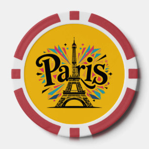 Jetons De Poker Ville de Lumière : Typographie audacieuse d'art pa