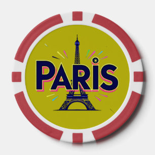 Jetons De Poker Ville de Lumières : Typographie audacieuse de Pari