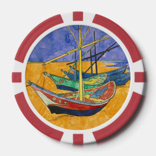 Jetons De Poker Vincent van Gogh - Bateaux de pêche sur la plage